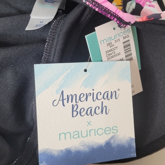 Maurices x American Beach Floral Ruched One Piece Swimsuit - Size M - Picture 7 of 7